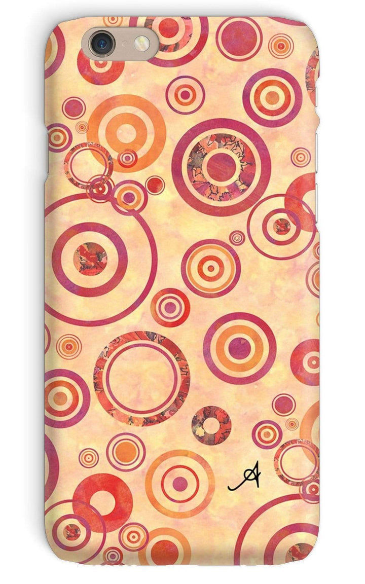 Phone & Tablet Cases iPhone 6 / Snap / Gloss Watercolour Circles Red Amanya Design Phone Case Prodigi