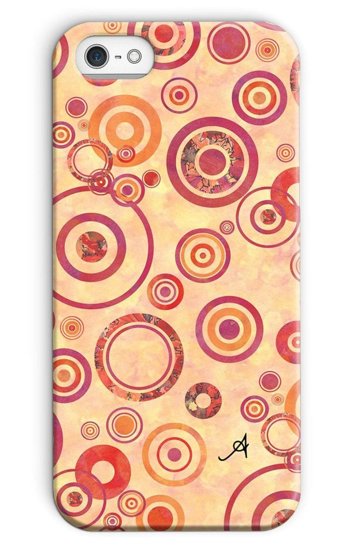 Phone & Tablet Cases iPhone SE / Snap / Gloss Watercolour Circles Red Amanya Design Phone Case Prodigi