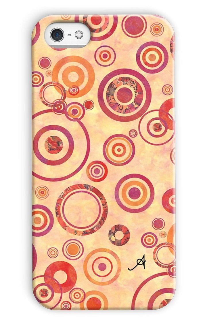 Phone & Tablet Cases iPhone 5c / Snap / Gloss Watercolour Circles Red Amanya Design Phone Case Prodigi