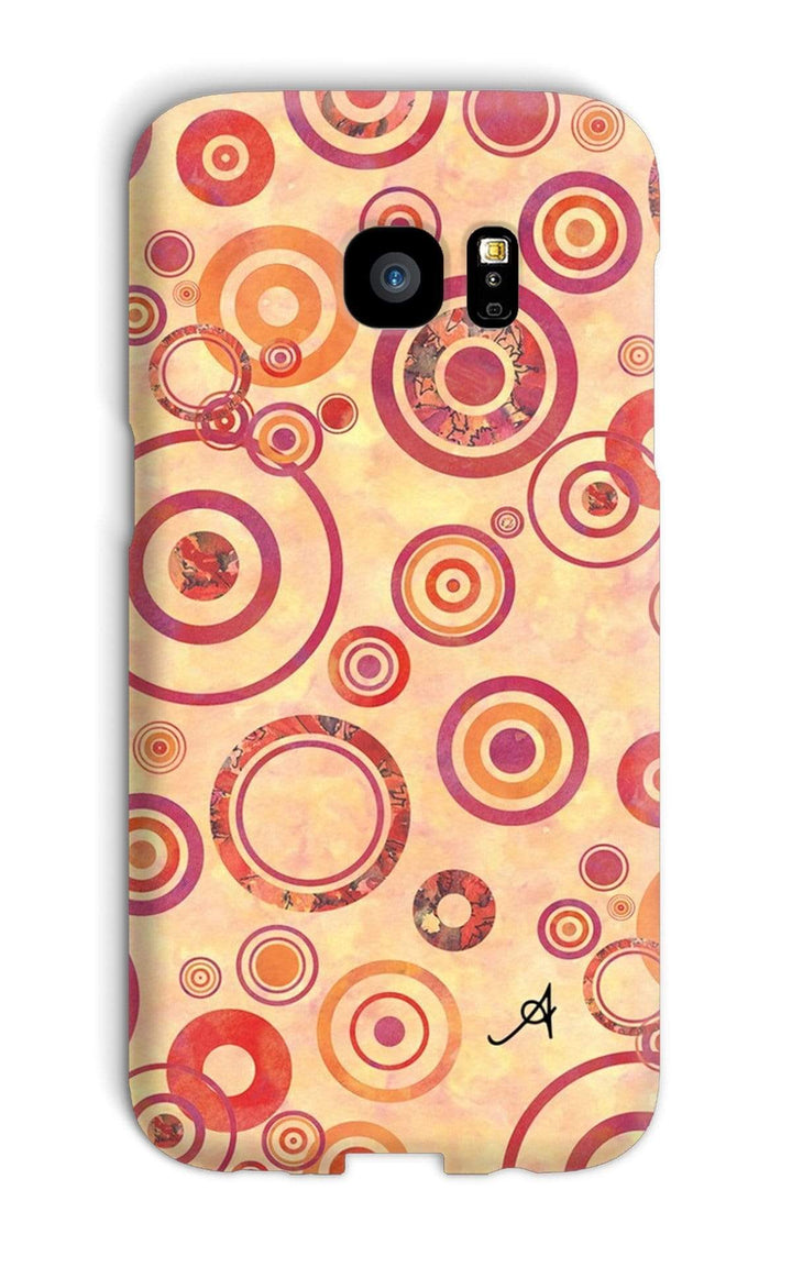 Phone & Tablet Cases Galaxy S7 Edge / Snap / Gloss Watercolour Circles Red Amanya Design Phone Case Prodigi
