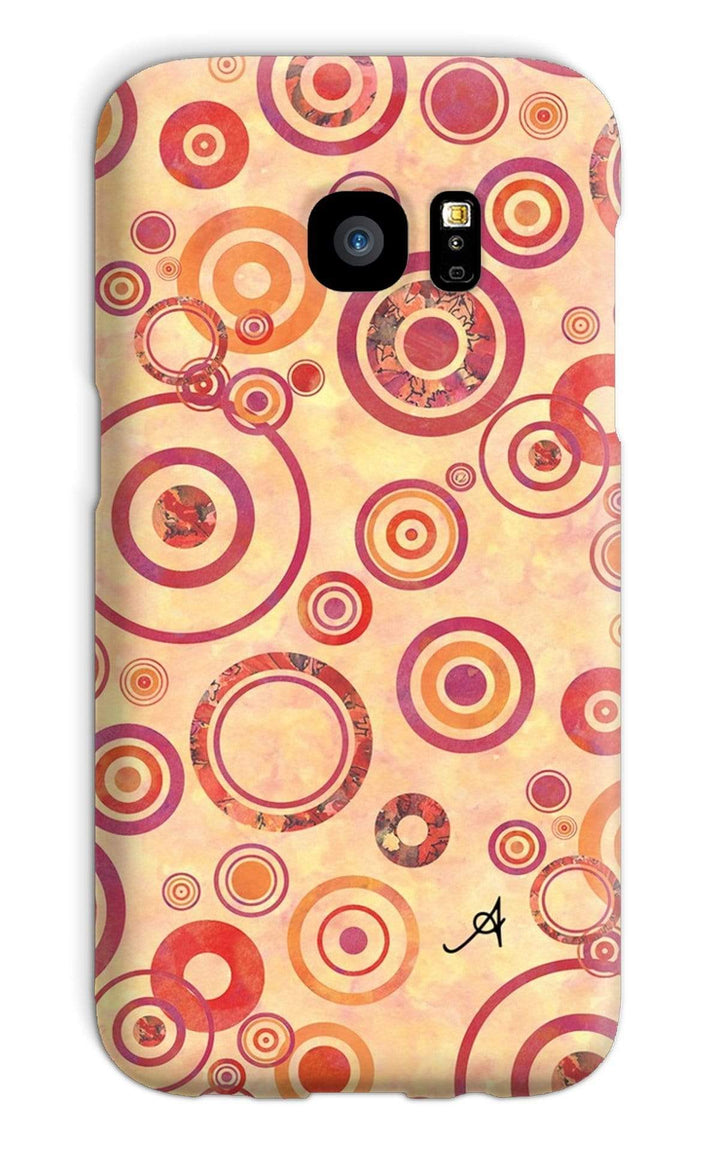 Phone & Tablet Cases Galaxy S7 / Snap / Gloss Watercolour Circles Red Amanya Design Phone Case Prodigi