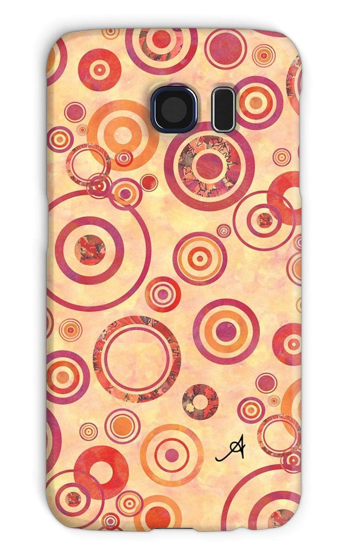 Phone & Tablet Cases Galaxy S6 / Snap / Gloss Watercolour Circles Red Amanya Design Phone Case Prodigi
