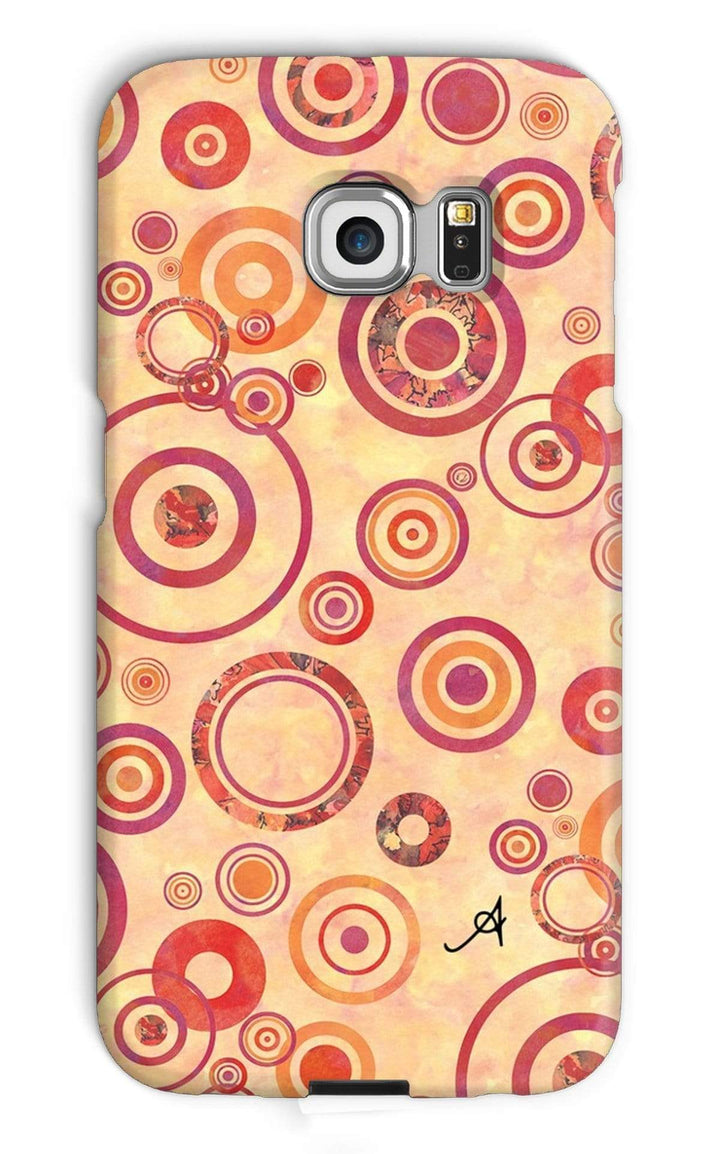 Phone & Tablet Cases Galaxy S6 Edge / Snap / Gloss Watercolour Circles Red Amanya Design Phone Case Prodigi
