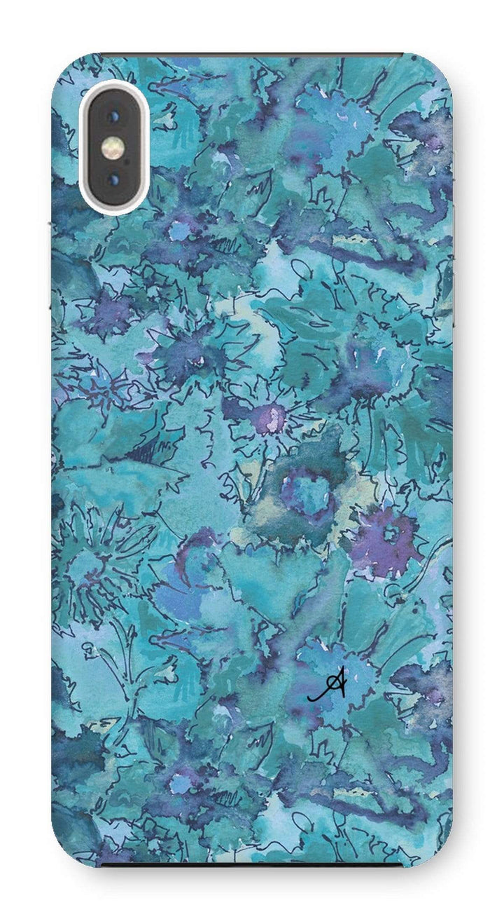 Phone & Tablet Cases iPhone XS Max / Snap / Gloss Watercolour Daisies Blue Amanya Design Phone Case Prodigi