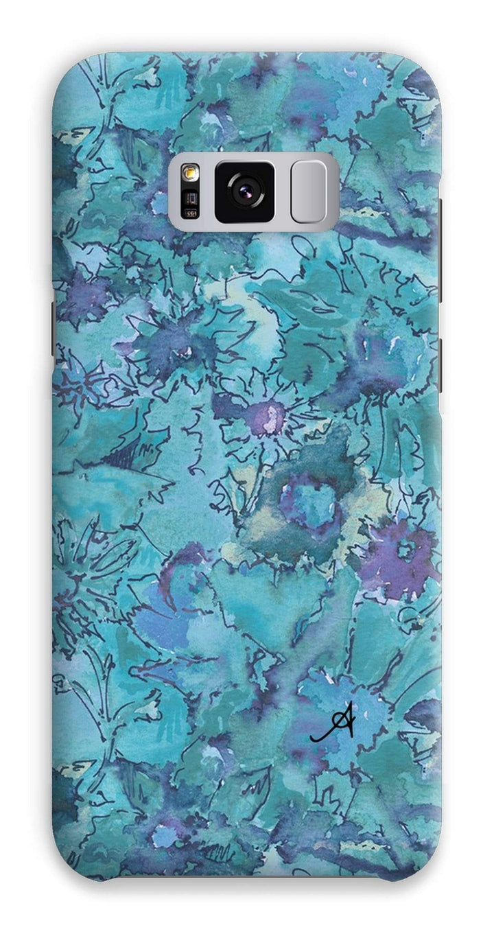 Phone & Tablet Cases Samsung S8 Plus / Snap / Gloss Watercolour Daisies Blue Amanya Design Phone Case Prodigi