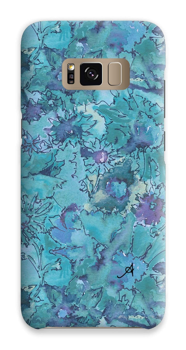 Phone & Tablet Cases Samsung S8 / Snap / Gloss Watercolour Daisies Blue Amanya Design Phone Case Prodigi