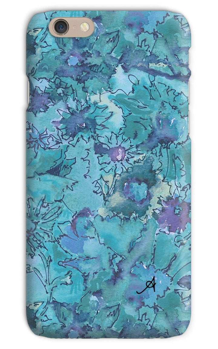 Phone & Tablet Cases iPhone 6s / Snap / Gloss Watercolour Daisies Blue Amanya Design Phone Case Prodigi