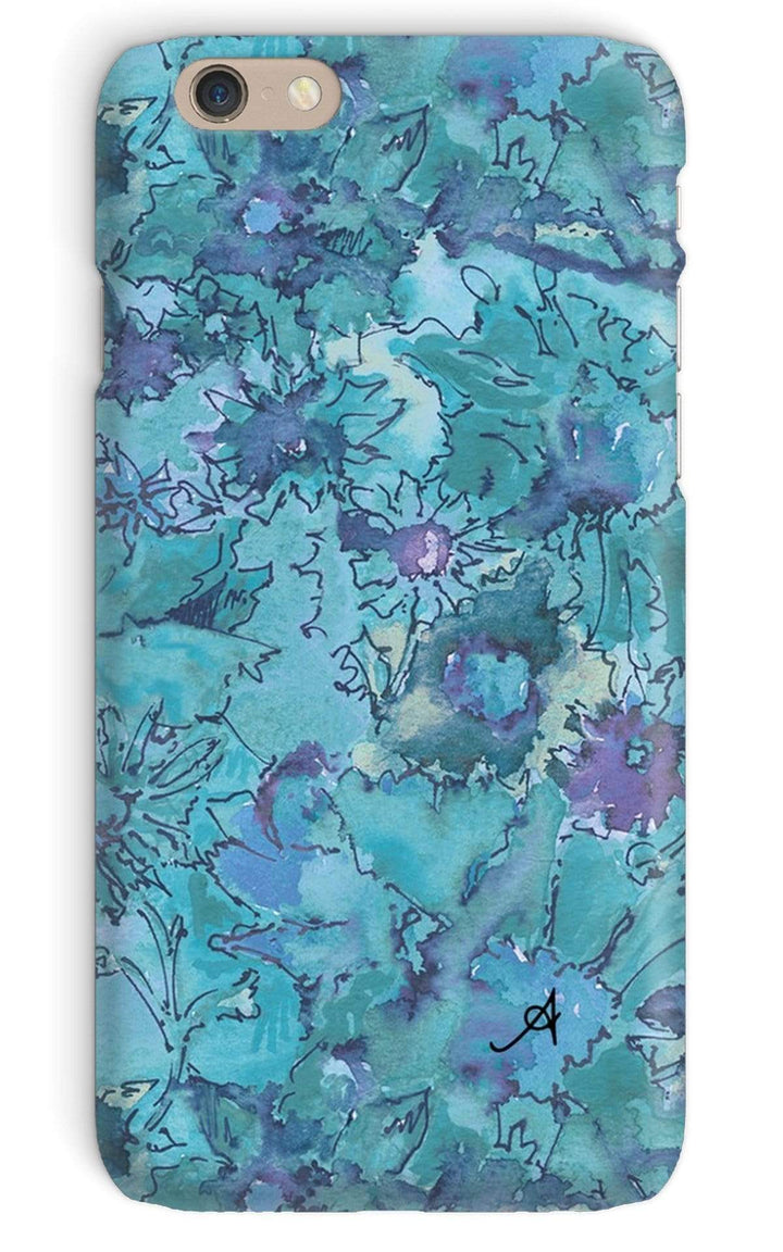 Phone & Tablet Cases iPhone 6 / Snap / Gloss Watercolour Daisies Blue Amanya Design Phone Case Prodigi