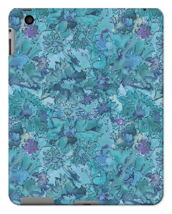Phone & Tablet Cases iPad 2/3/4 / Gloss Watercolour Daisies Blue Amanya Design Tablet Cases Prodigi