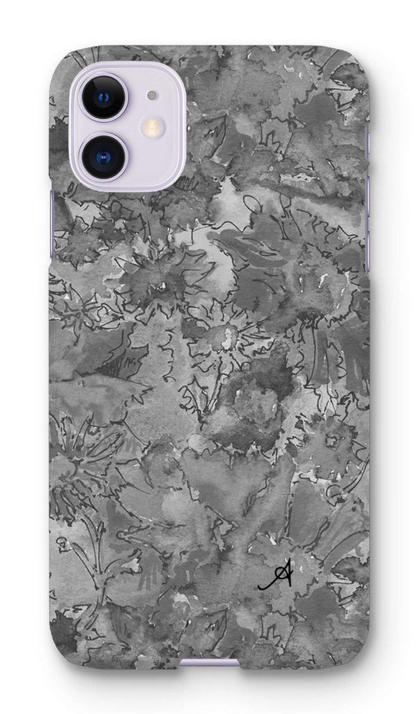 Phone & Tablet Cases iPhone 11 / Snap / Gloss Watercolour Daisies Monochrome Amanya Design Phone Case Prodigi