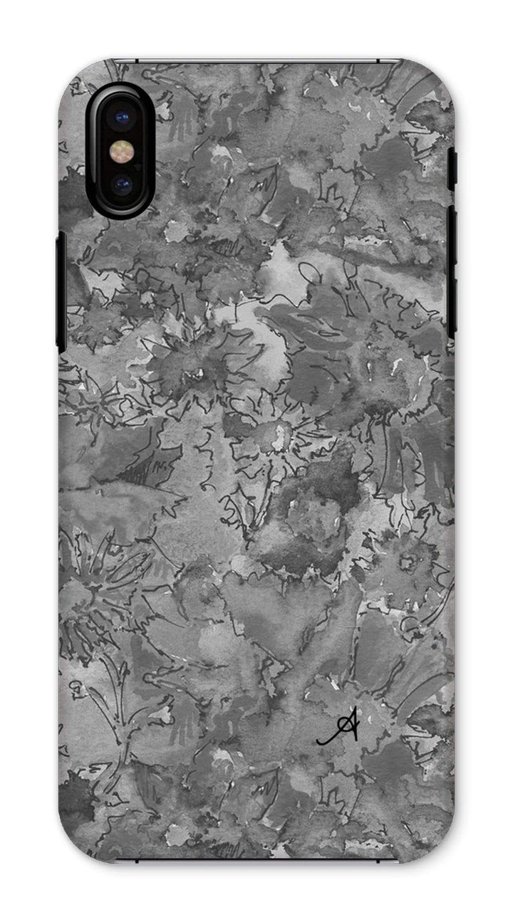 Phone & Tablet Cases iPhone X / Snap / Gloss Watercolour Daisies Monochrome Amanya Design Phone Case Prodigi
