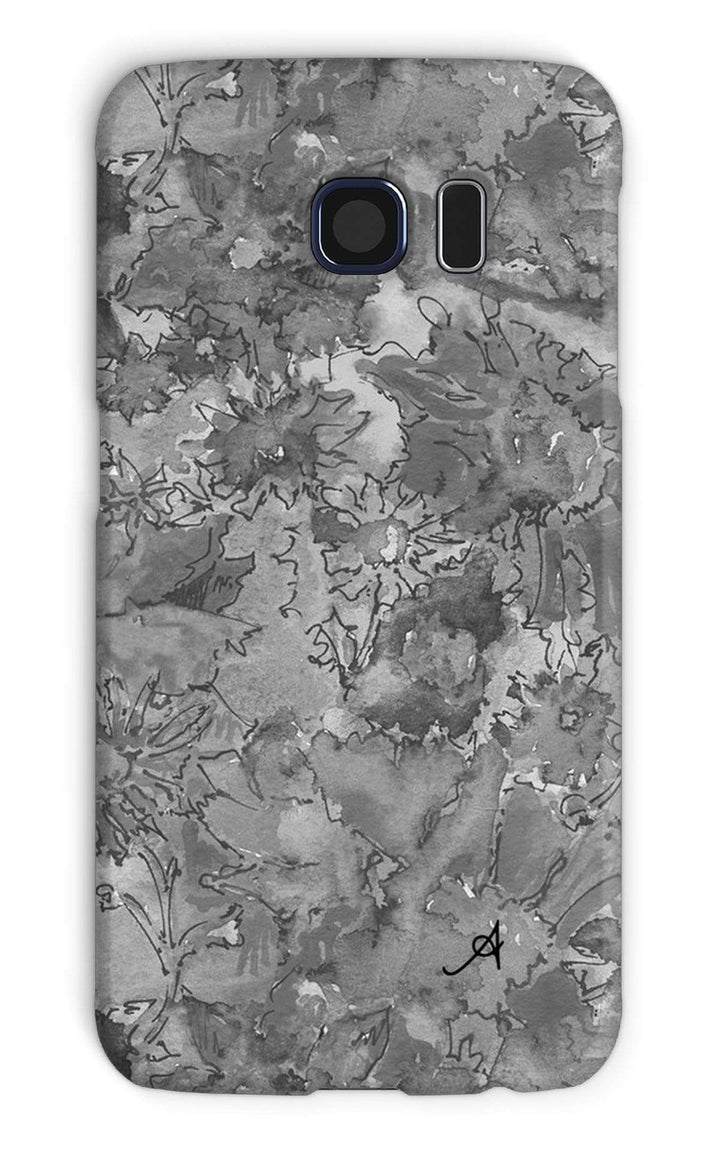 Phone & Tablet Cases Galaxy S6 / Snap / Gloss Watercolour Daisies Monochrome Amanya Design Phone Case Prodigi