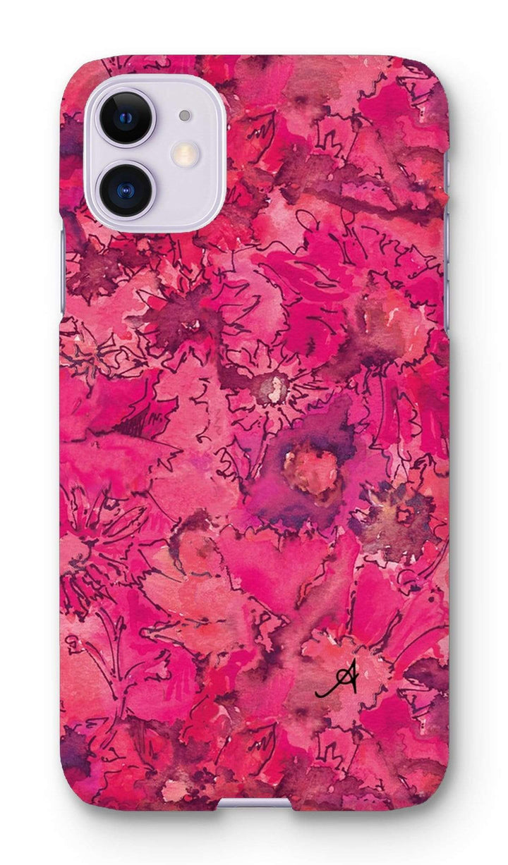 Phone & Tablet Cases iPhone 11 / Snap / Gloss Watercolour Daisies Pink Amanya Design Phone Case Prodigi