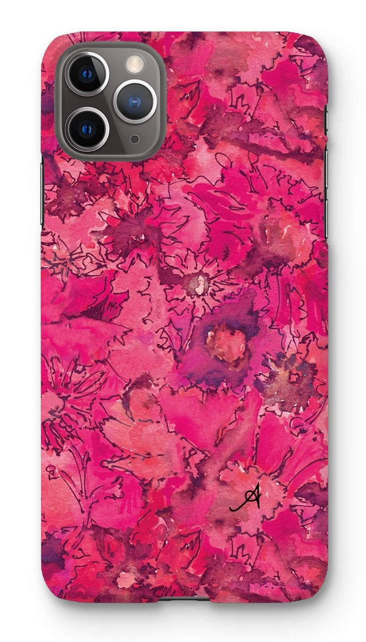 Phone & Tablet Cases iPhone 11 Pro Max / Snap / Gloss Watercolour Daisies Pink Amanya Design Phone Case Prodigi