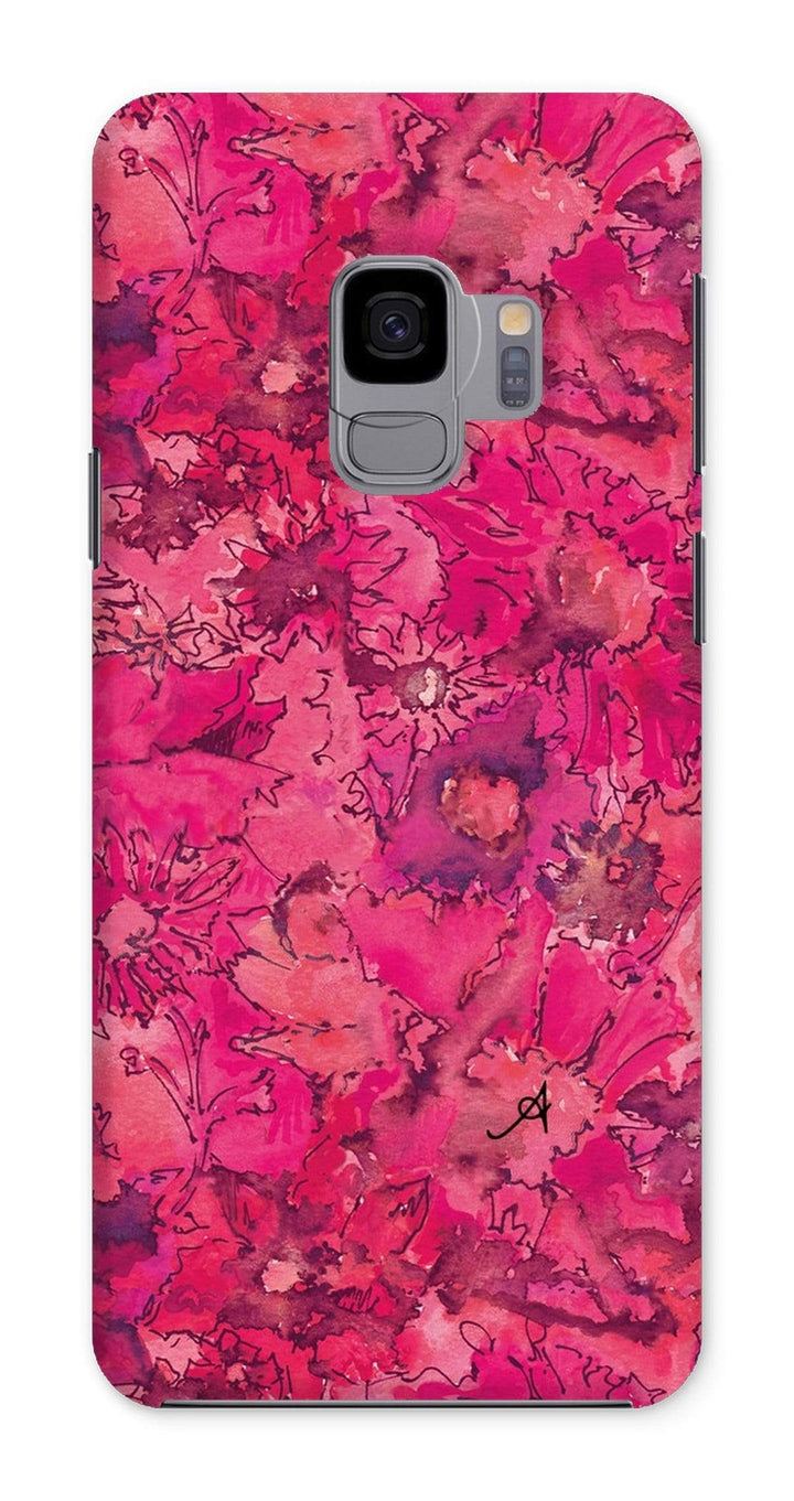 Phone & Tablet Cases Samsung Galaxy S9 / Snap / Gloss Watercolour Daisies Pink Amanya Design Phone Case Prodigi