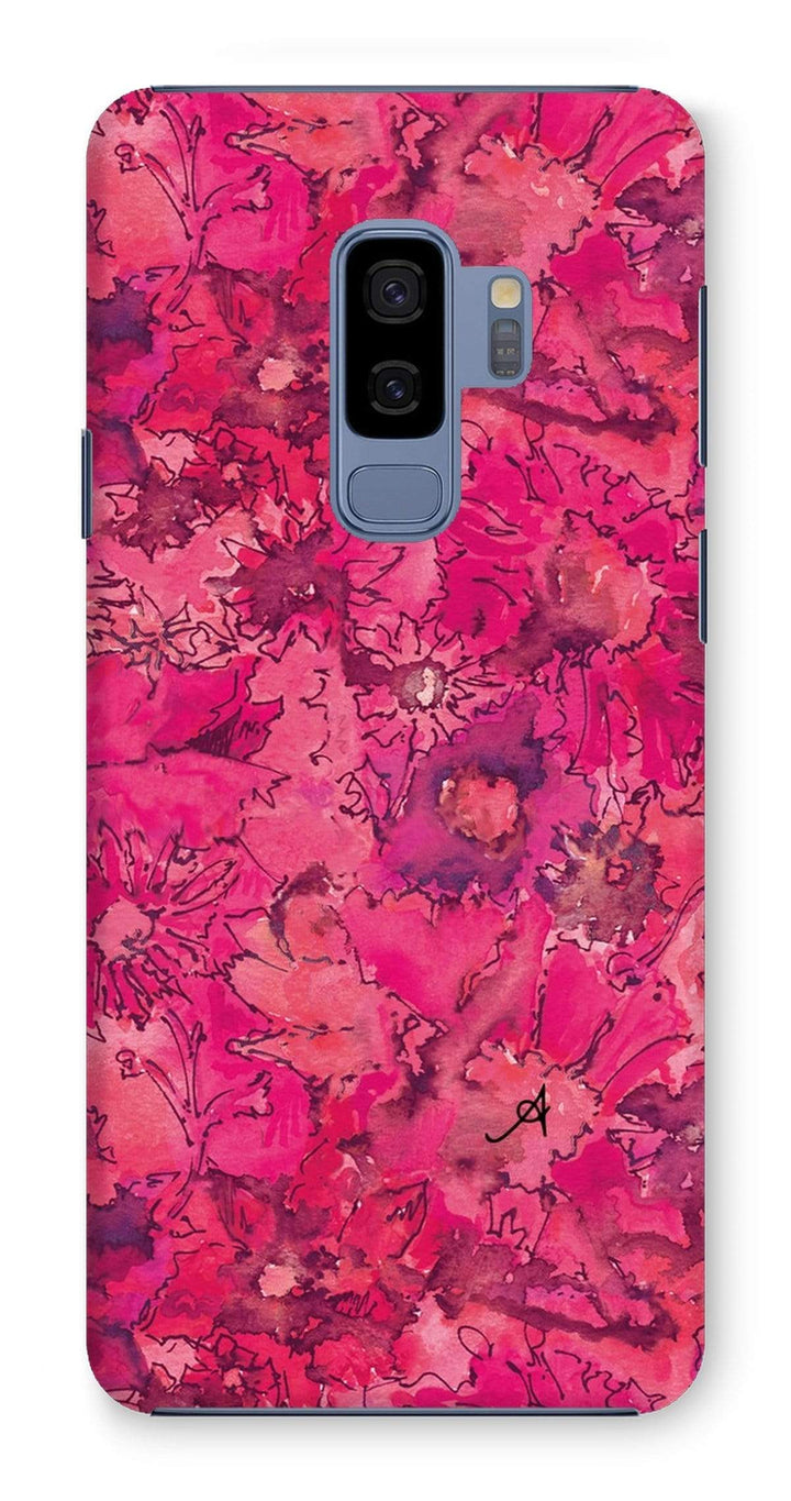 Phone & Tablet Cases Samsung Galaxy S9+ / Snap / Gloss Watercolour Daisies Pink Amanya Design Phone Case Prodigi