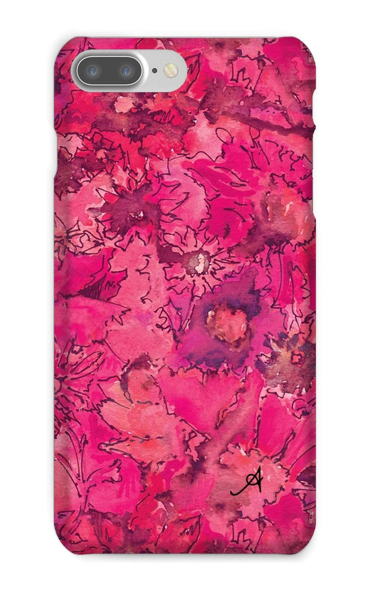 Phone & Tablet Cases iPhone 8 Plus / Snap / Gloss Watercolour Daisies Pink Amanya Design Phone Case Prodigi