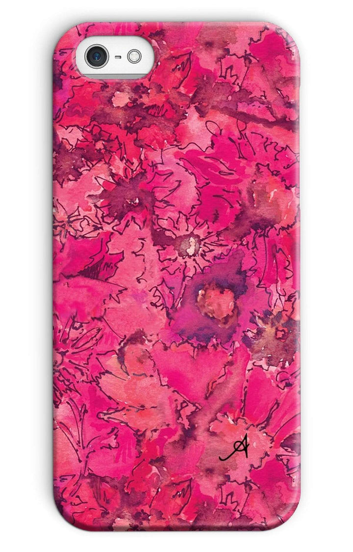 Phone & Tablet Cases iPhone SE / Snap / Gloss Watercolour Daisies Pink Amanya Design Phone Case Prodigi