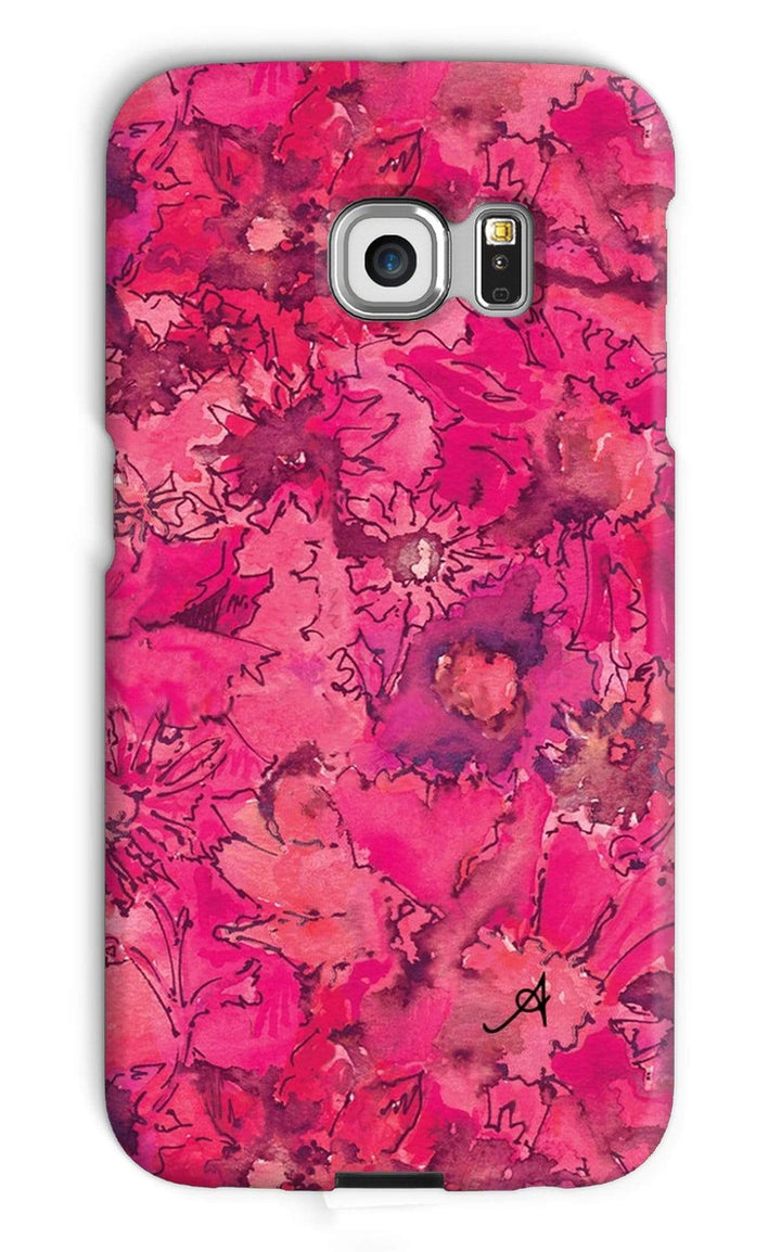 Phone & Tablet Cases Galaxy S6 Edge / Snap / Gloss Watercolour Daisies Pink Amanya Design Phone Case Prodigi