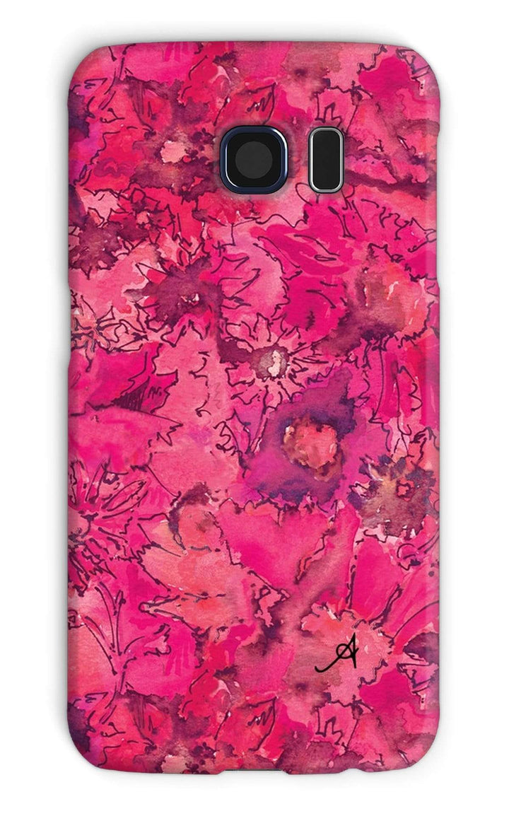 Phone & Tablet Cases Galaxy S6 / Snap / Gloss Watercolour Daisies Pink Amanya Design Phone Case Prodigi