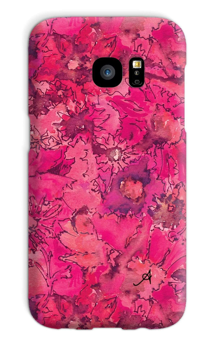 Phone & Tablet Cases Galaxy S7 / Snap / Gloss Watercolour Daisies Pink Amanya Design Phone Case Prodigi