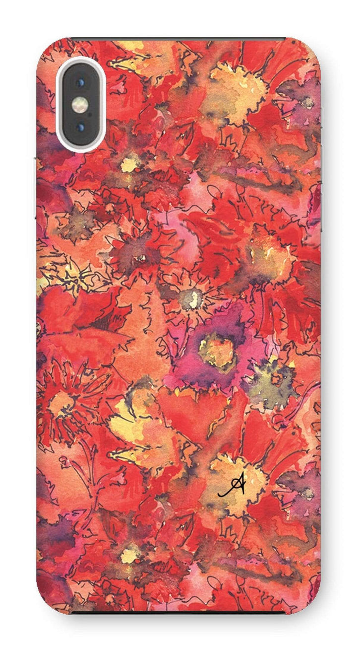 Phone & Tablet Cases iPhone XS Max / Snap / Gloss Watercolour Daisies Red Amanya Design Phone Case Prodigi
