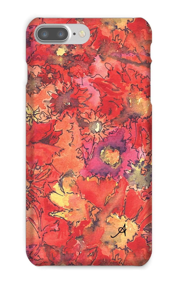 Phone & Tablet Cases iPhone 8 Plus / Snap / Gloss Watercolour Daisies Red Amanya Design Phone Case Prodigi
