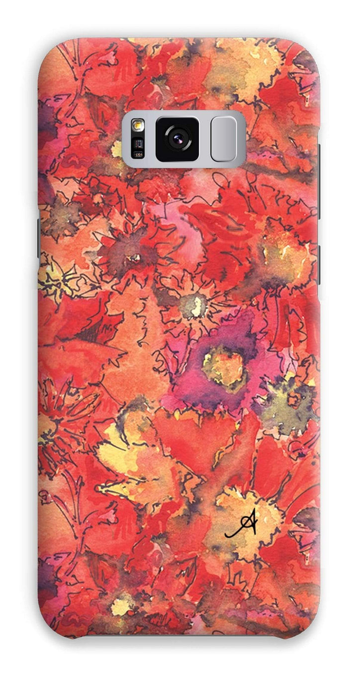 Phone & Tablet Cases Samsung S8 Plus / Snap / Gloss Watercolour Daisies Red Amanya Design Phone Case Prodigi