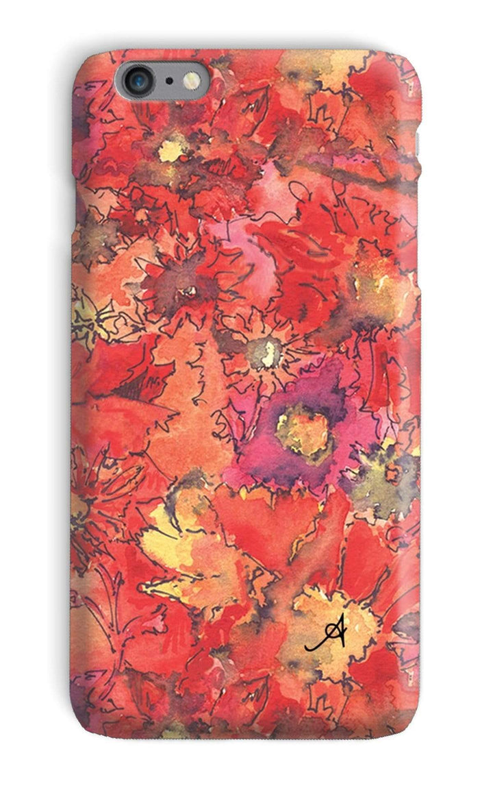 Phone & Tablet Cases iPhone 6s Plus / Snap / Gloss Watercolour Daisies Red Amanya Design Phone Case Prodigi