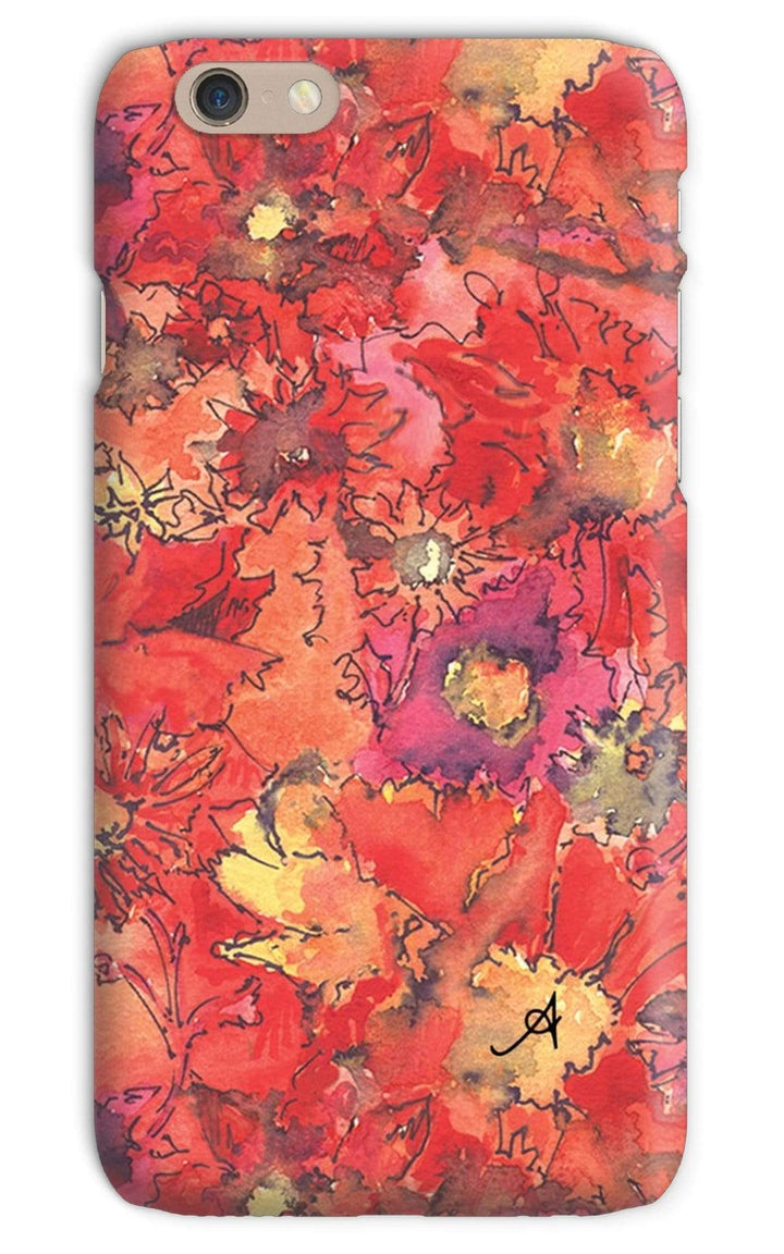 Phone & Tablet Cases iPhone 6s / Snap / Gloss Watercolour Daisies Red Amanya Design Phone Case Prodigi