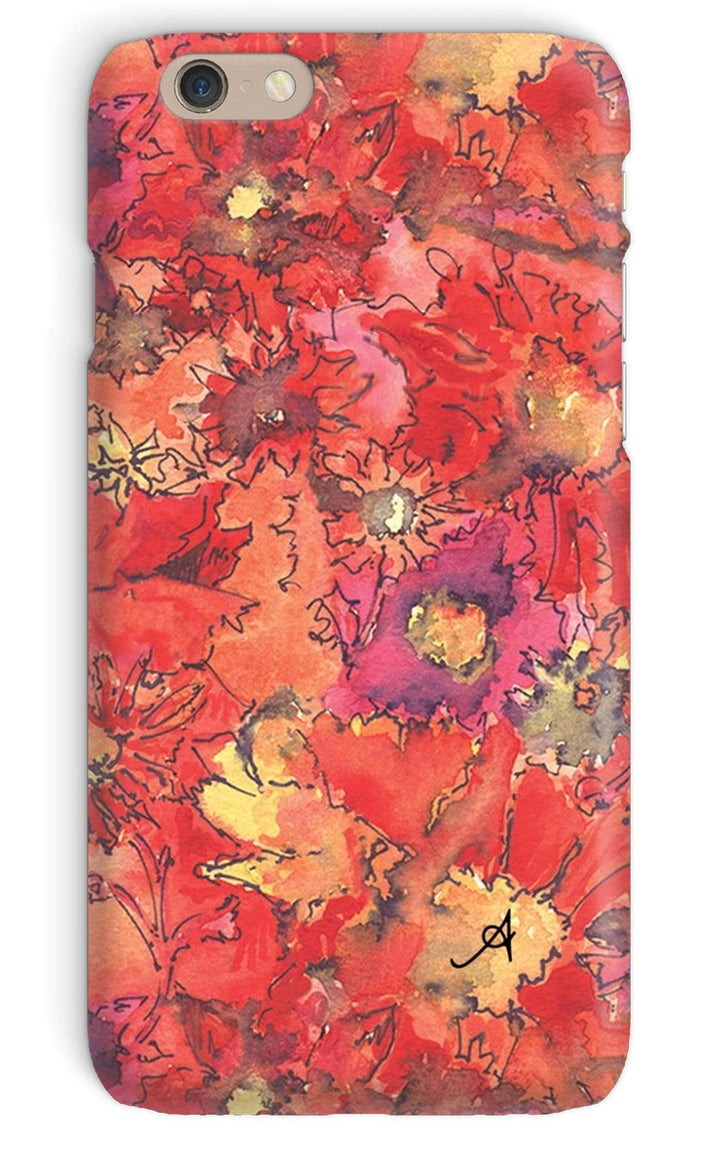 Phone & Tablet Cases iPhone 6 / Snap / Gloss Watercolour Daisies Red Amanya Design Phone Case Prodigi