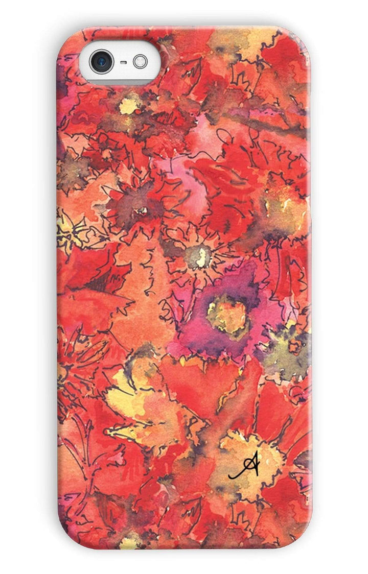 Phone & Tablet Cases iPhone 5c / Snap / Gloss Watercolour Daisies Red Amanya Design Phone Case Prodigi