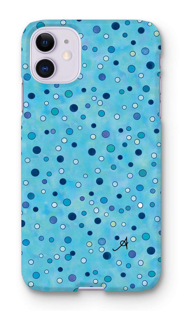 Phone & Tablet Cases iPhone 11 / Snap / Gloss Watercolour Spots Blue Amanya Design Phone Case Prodigi