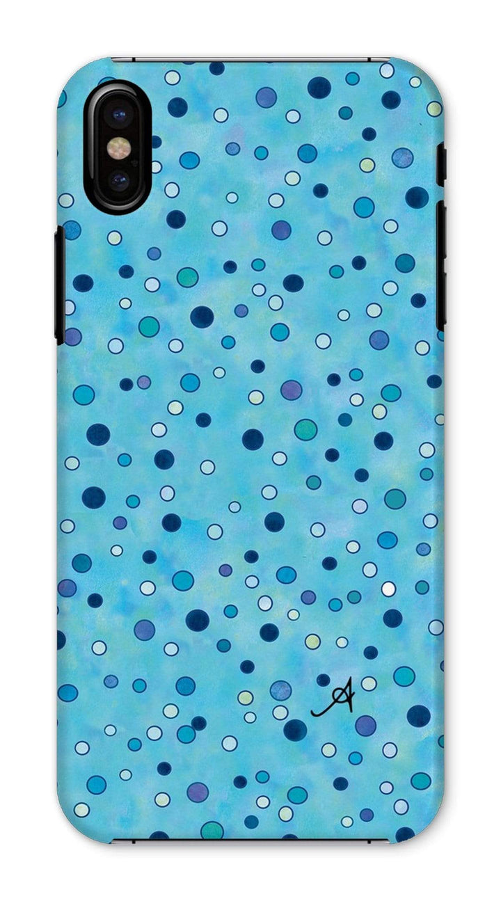 Phone & Tablet Cases iPhone X / Snap / Gloss Watercolour Spots Blue Amanya Design Phone Case Prodigi
