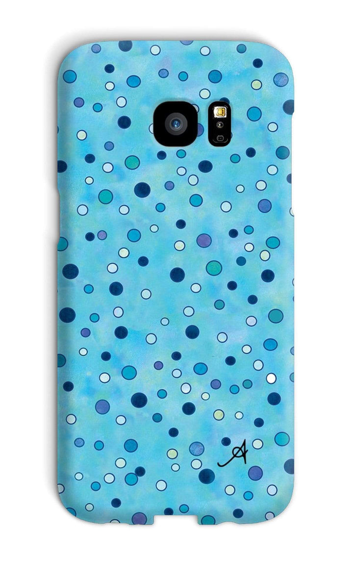 Phone & Tablet Cases Galaxy S7 Edge / Snap / Gloss Watercolour Spots Blue Amanya Design Phone Case Prodigi