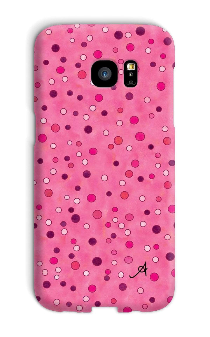 Phone & Tablet Cases Galaxy S7 Edge / Snap / Gloss Watercolour Spots Pink Amanya Design Phone Case Prodigi