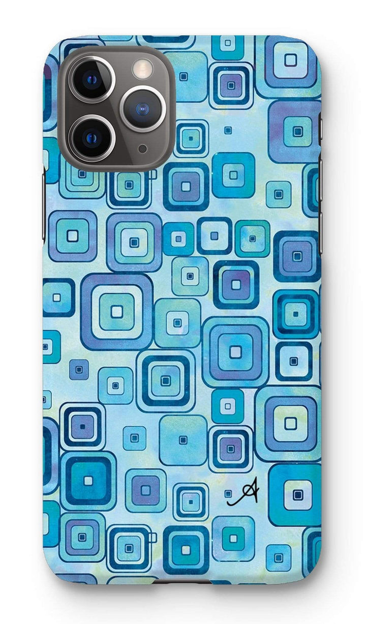 Phone & Tablet Cases iPhone 11 Pro / Snap / Gloss Watercolour Squares Blue Amanya Design Phone Case Prodigi