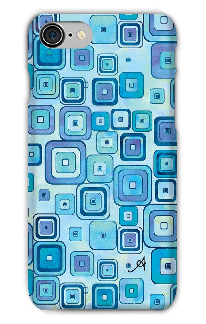 Phone & Tablet Cases iPhone 8 / Snap / Gloss Watercolour Squares Blue Amanya Design Phone Case Prodigi