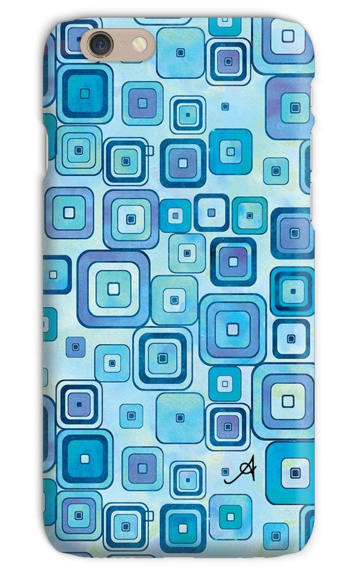 Phone & Tablet Cases iPhone 6s / Snap / Gloss Watercolour Squares Blue Amanya Design Phone Case Prodigi