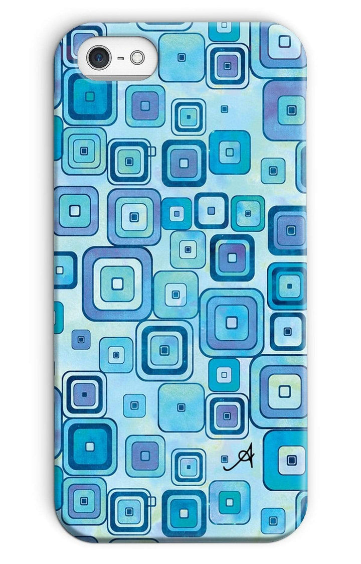 Phone & Tablet Cases iPhone 5/5s / Snap / Gloss Watercolour Squares Blue Amanya Design Phone Case Prodigi