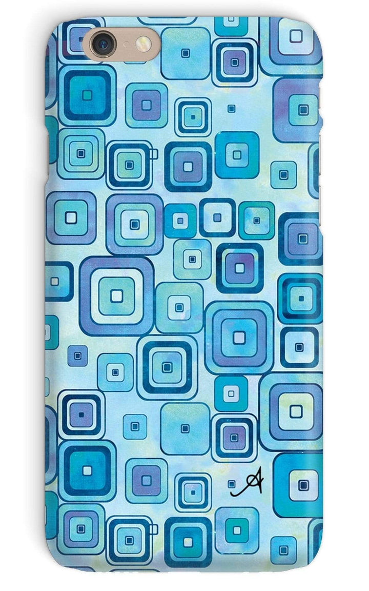 Phone & Tablet Cases iPhone 6 / Snap / Gloss Watercolour Squares Blue Amanya Design Phone Case Prodigi