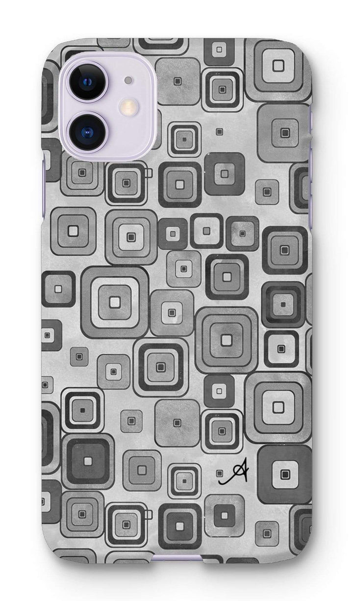 Phone & Tablet Cases iPhone 11 / Snap / Gloss Watercolour Squares Monochrome Amanya Design Phone Case Prodigi