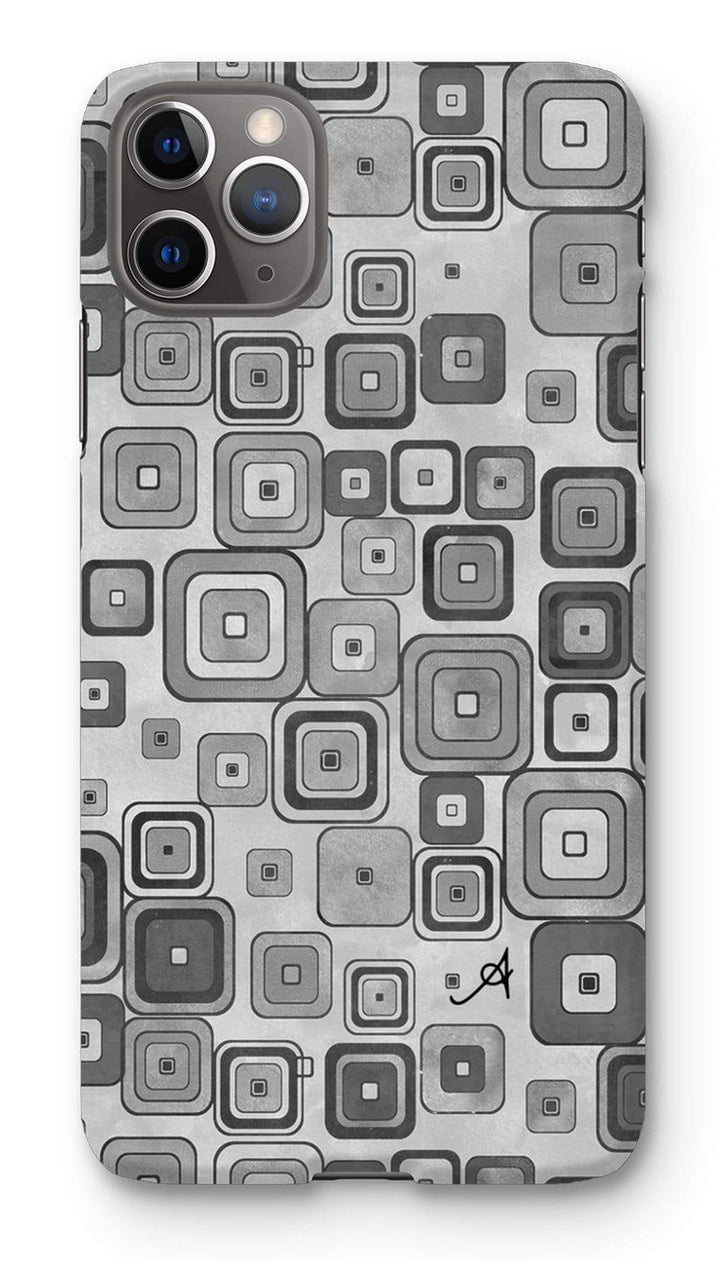 Phone & Tablet Cases iPhone 11 Pro Max / Snap / Gloss Watercolour Squares Monochrome Amanya Design Phone Case Prodigi