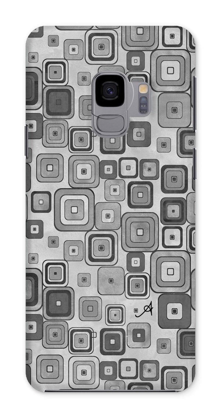 Phone & Tablet Cases Samsung Galaxy S9 / Snap / Gloss Watercolour Squares Monochrome Amanya Design Phone Case Prodigi