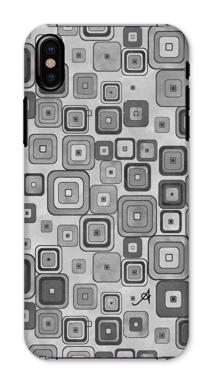 Phone & Tablet Cases iPhone X / Snap / Gloss Watercolour Squares Monochrome Amanya Design Phone Case Prodigi