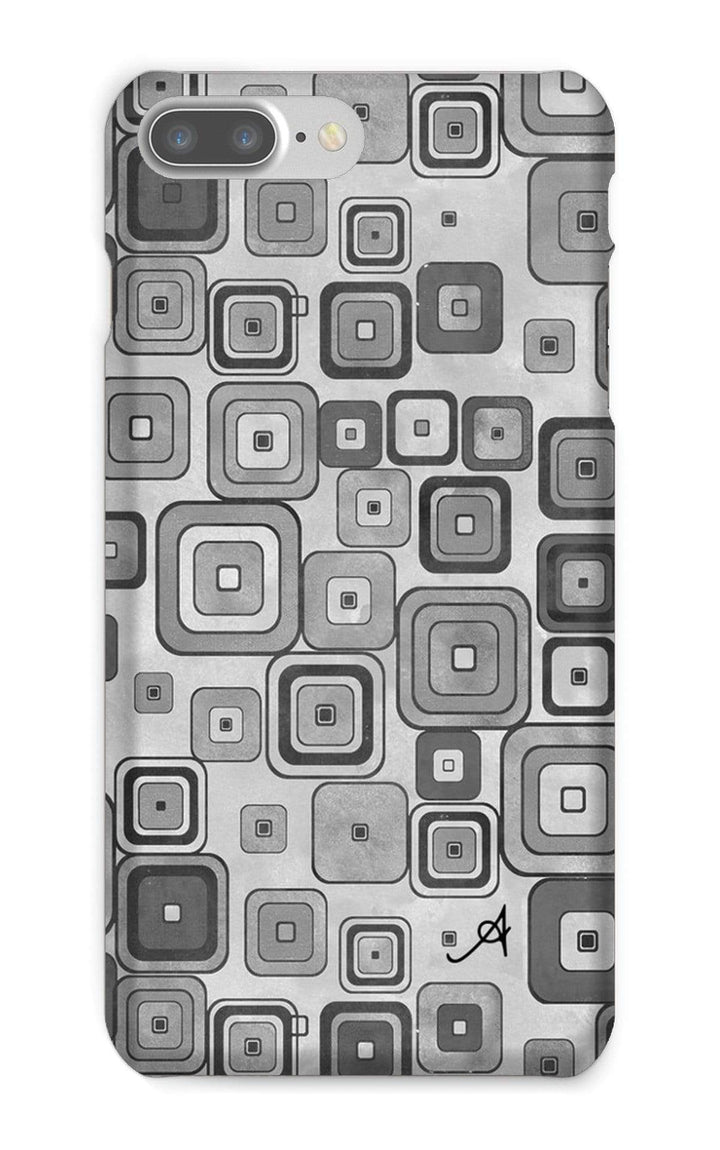 Phone & Tablet Cases iPhone 8 Plus / Snap / Gloss Watercolour Squares Monochrome Amanya Design Phone Case Prodigi