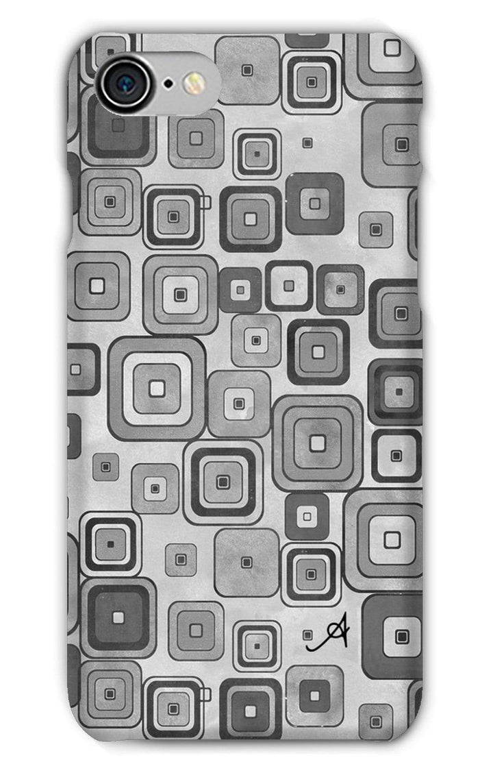 Phone & Tablet Cases iPhone 8 / Snap / Gloss Watercolour Squares Monochrome Amanya Design Phone Case Prodigi