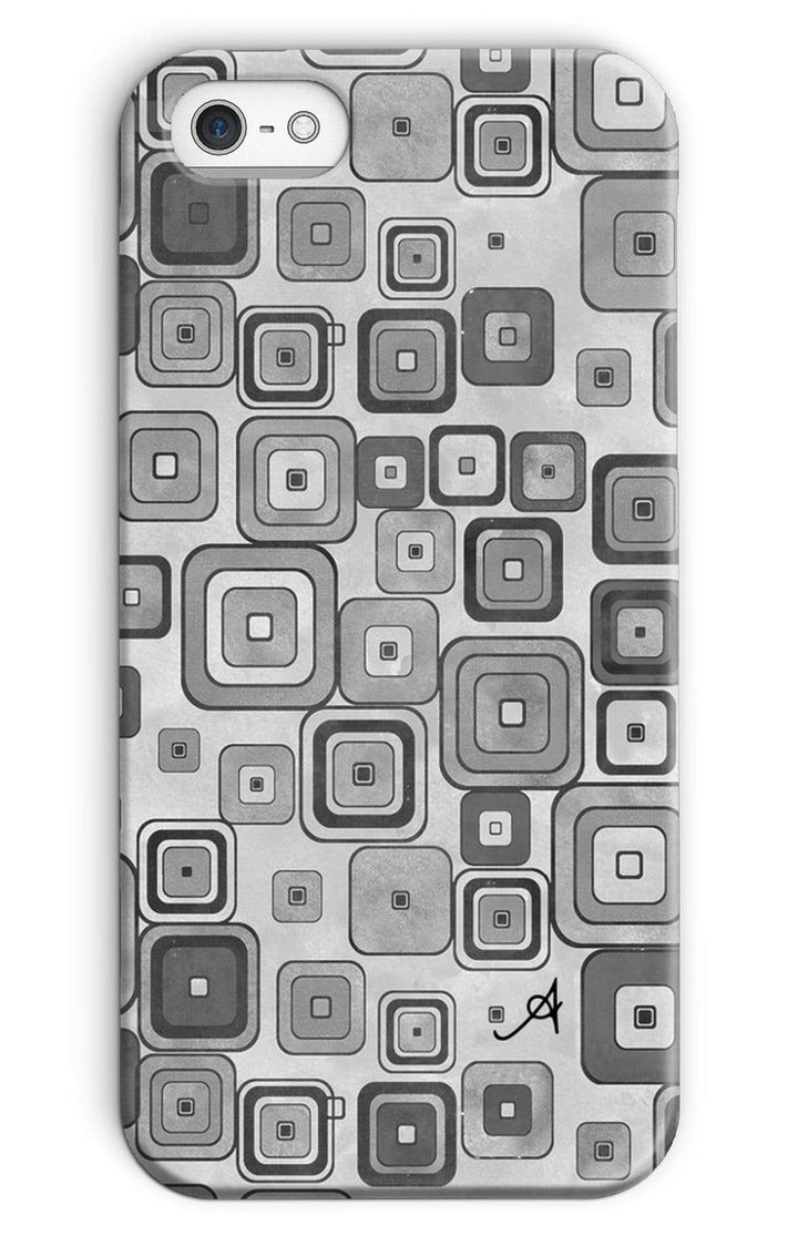 Phone & Tablet Cases iPhone SE / Snap / Gloss Watercolour Squares Monochrome Amanya Design Phone Case Prodigi