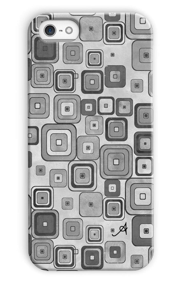 Phone & Tablet Cases iPhone 5c / Snap / Gloss Watercolour Squares Monochrome Amanya Design Phone Case Prodigi