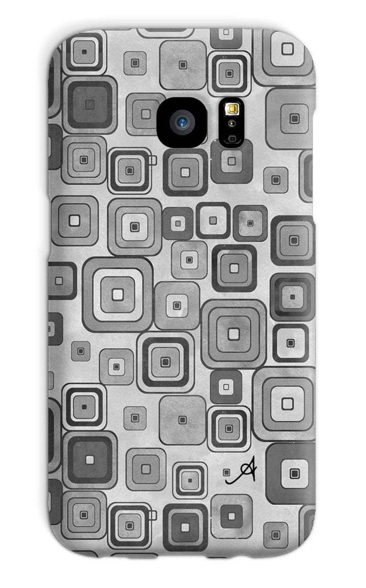 Phone & Tablet Cases Galaxy S7 / Snap / Gloss Watercolour Squares Monochrome Amanya Design Phone Case Prodigi